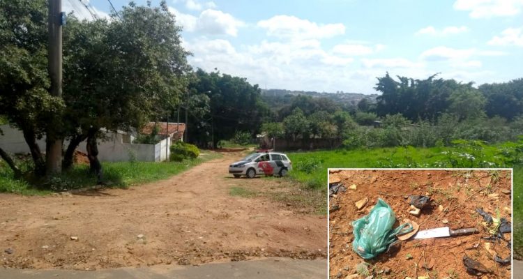 Assassinato aconteceu em bairro da zona sul de Bauru, onde foi achada a arma do crime (no detalhe) — Foto: Polícia Militar/Divulgação.