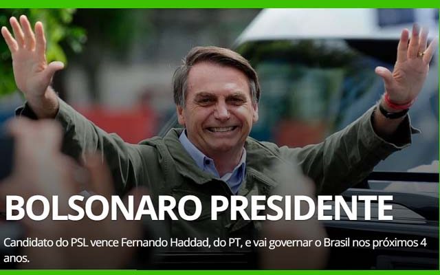 Capitão reformado do Exército, 63, é o 16º militar a ocupar o cargo, 3º eleito pelo voto direto. Foto: G1