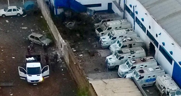 Empresa de valores foi atacada por quadrilha armada na madrugada de segunda-feira (29) em Ribeirão Preto (SP) — Foto: Divulgação