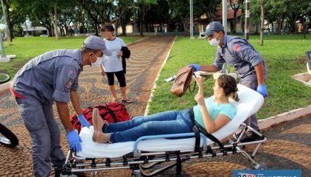 Ciclista sofreu escoriações leves pelo corpo e uma contusão na coxa da perna direita. Foto: MANOEL MESSIAS/Agência