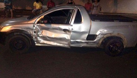 GM Montana sofreu grandes prejuízos em toda sua lateral esquerda. Foto: DIVULGAÇÃO