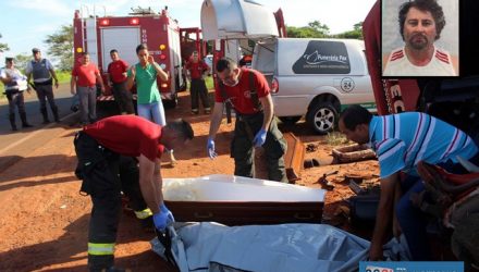 O motorista Aparecido Batista de Barros, o “Cido” (detalhe), de 44 anos, morreu na hora. Foto: MANOEL MESSIAS/Mil Noticias