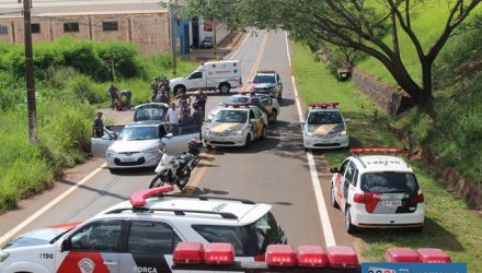 Abordagem aos bandidos aconteceu na marginal direita da rodovia Marechal Rondon. Foto: MANOEL MESSIAS/Mil Noticias