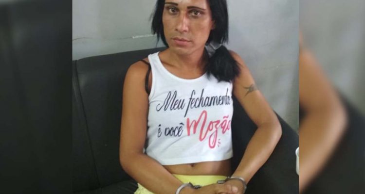 O travesti Fabiano Antônio, o “Bibi”, de 35 anos, já esteve preso por furto. Foto: DIVULGAÇÃO