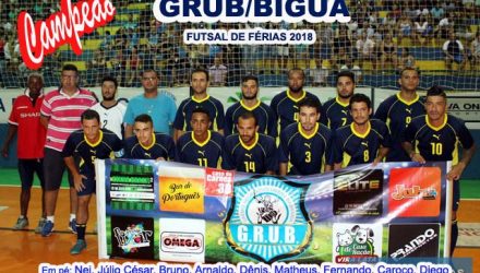 Grub/Biguá é o atual campeão do Futsal de Férias promovido pelo Governo de Andradina . Foto: MANOEL MESSIAS/Mil Noticias