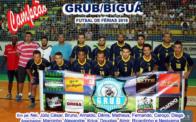Grub/Biguá é o atual campeão do Futsal de Férias promovido pelo Governo de Andradina . Foto: MANOEL MESSIAS/Mil Noticias