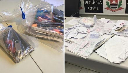 Na residência da investigada nada de ilícito foi localizado. Contudo, celulares e alguns documentos foram apreendidos. Foto: DIVULGAÇÃO