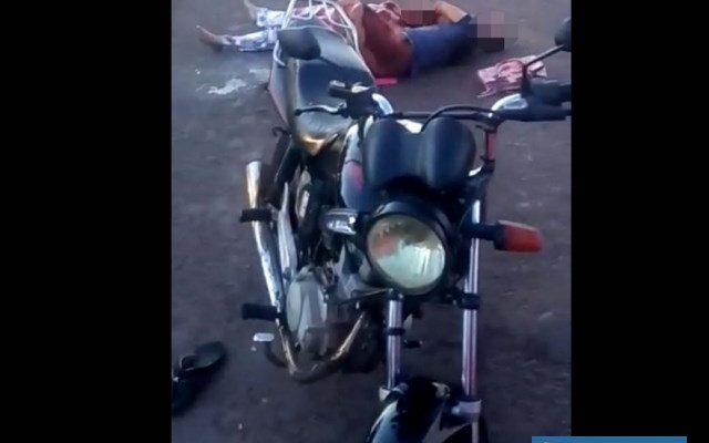 Casal seguia a bordo da Titan 150cc, na cor preta, quando mulher foi atingida pela linha com cerol e morreu. Foto: REPRODUÇÃO