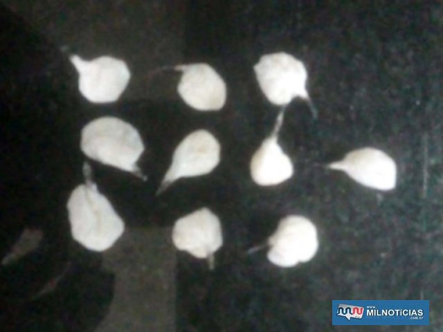 Um homem foi preso acusado de tráfico de entorpecentes, além da apreensão de 10 porções de cocaína. Foto: DIVULGAÇÃO/PM