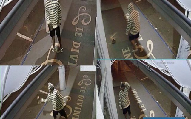 Imagens de câmeras de segurança de uma das lojas flagrou a ação do marginal. Foto: Reprodução