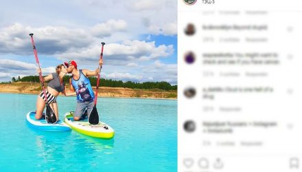 Maldivas Siberianas: Lago na Rússia está atraindo turistas e moradores locais em busca de fotos, mas água é tóxica. — Foto: Reprodução/Instagram.
