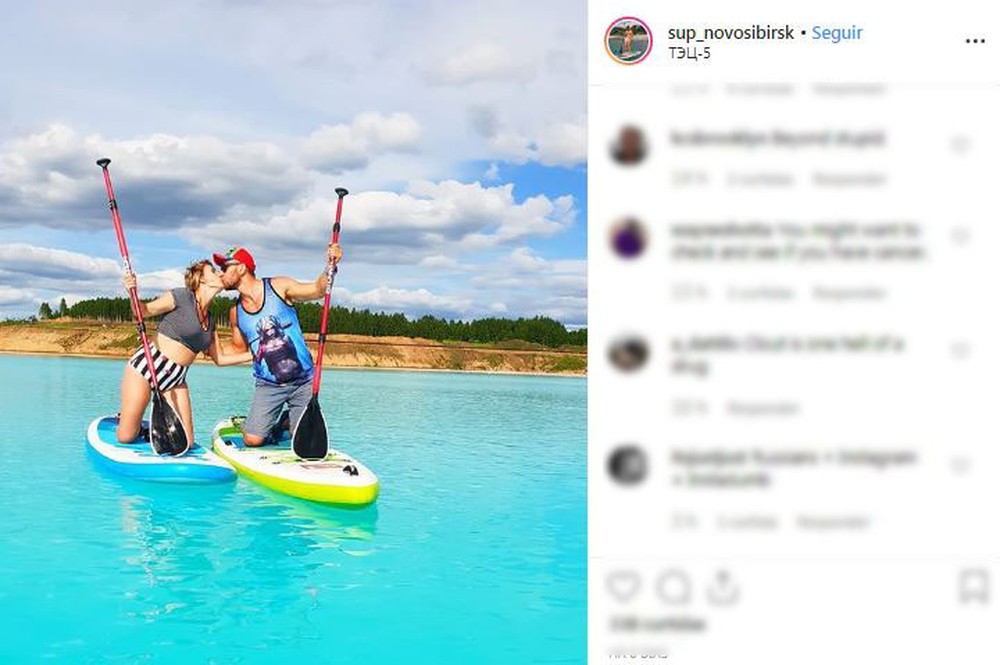 Maldivas Siberianas: Lago na Rússia está atraindo turistas e moradores locais em busca de fotos, mas água é tóxica. — Foto: Reprodução/Instagram.