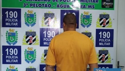 Cristiano Pavarino foi preso na cidade de Àgua Clara/MS, para onde havia fugido após ter sua prisão decretada pela justiça paulista. Foto: Polícia Militar de MS/Divulgação