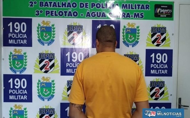 Cristiano Pavarino foi preso na cidade de Àgua Clara/MS, para onde havia fugido após ter sua prisão decretada pela justiça paulista. Foto: Polícia Militar de MS/Divulgação