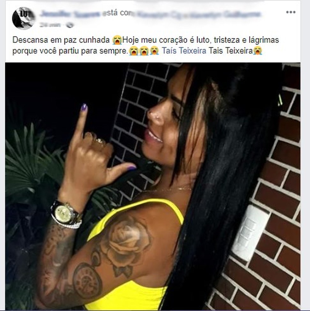 Amigos prestaram homenagens após a confirmação da morte de Taís — Foto: Reprodução/Facebook.