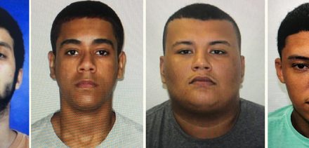 Guilherme Lopes da Silva; Leonardo Ferreira, o Papai; Lucas Santos Campos, o Gordo ou Bezemar; e Pedro Henrique Alves Medeiros — Foto: Reprodução/PCERJ.