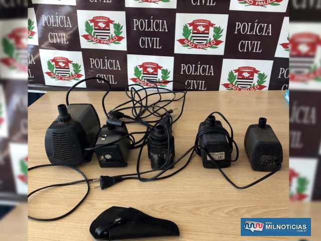 Foram apreendidas duas espingarda calibres 22 e 28, 150 munições e bombas usadas em tanques de peixe. Fotos: DIVULGAÇÃO/Polícia Civil