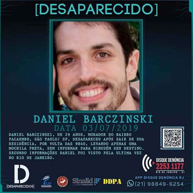 Polícia encontra corpo de Daniel Barczinski — Foto: Divulgação.
