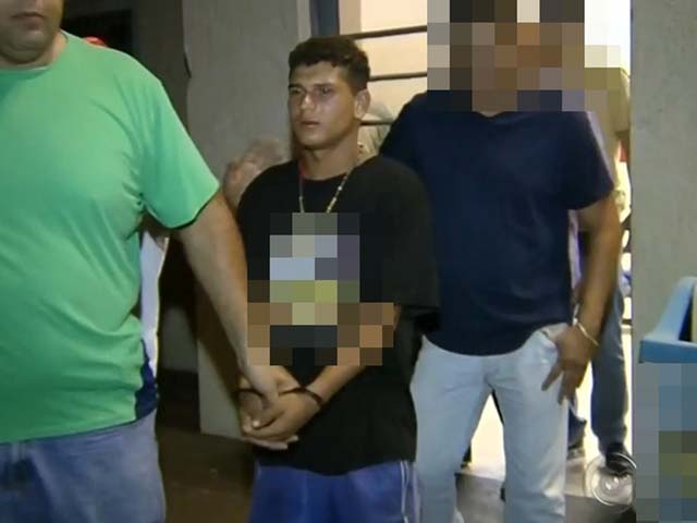 Suspeito de matar jovem de 20 anos foi preso em Castilho — Foto: Reprodução / TV TEM.