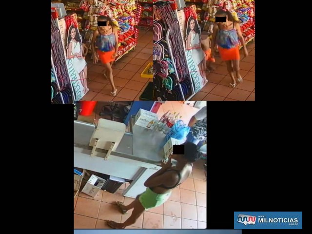 Imagens de circuito de segurança flagraram a mulher em duas ocasiões praticando o furto/ em uma delas estava acompanhada de uma filha. Foto: DIVULGAÇÃO