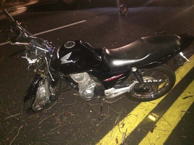 Homem morre após moto colidir com árvore caída em trecho da rodovia entre Oriente e Pompeia — Foto: Arquivo pessoal/João Trentini.