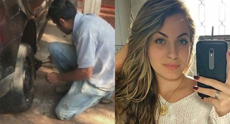 Suspeito de matar universitária Mariana Bazza, de Bariri, ajudou a jovem a trocar o pneu — Foto: TV TEM/Arquivo Pessoal.