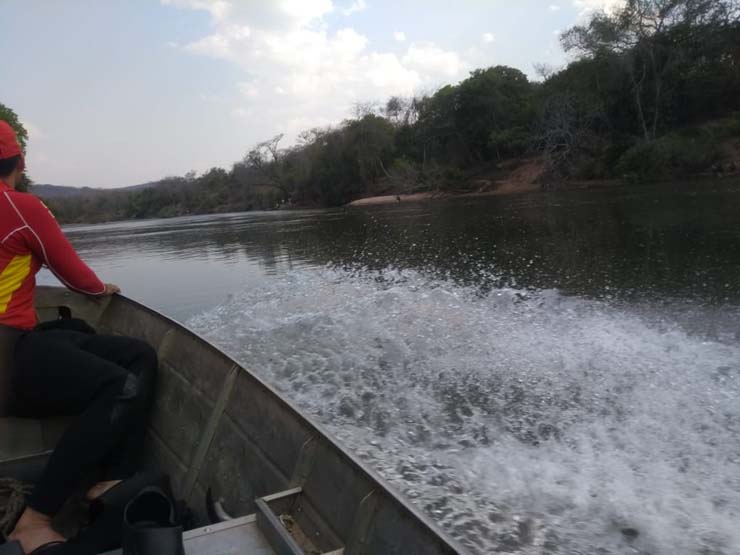 Corpo de homem é encontrado por pescador, no rio Aquidauana (MS). — Foto: O Pantaneiro.