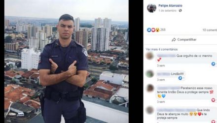 PM Felipe Atanazio, morto por motorista após acidente de trânsito no interior de SP — Foto: Facebook/Reprodução