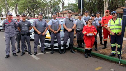 União de forças de segurança para realizar a campanha de conscientização. Foto: MANOEL MESSIAS/Agência