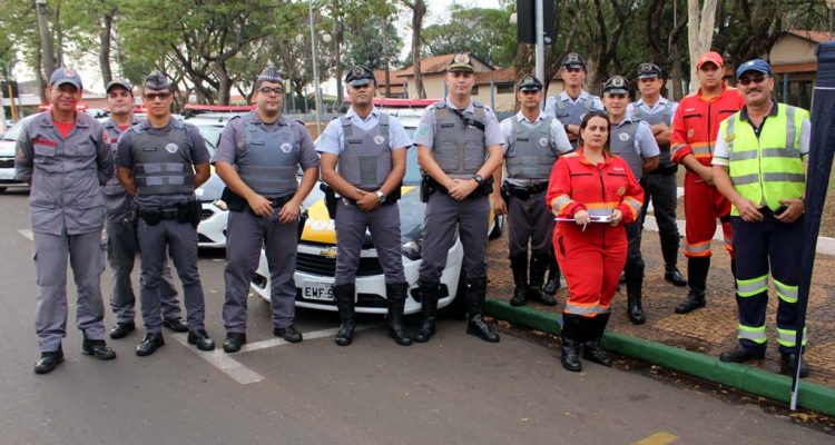 União de forças de segurança para realizar a campanha de conscientização. Foto: MANOEL MESSIAS/Agência