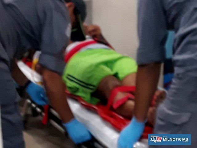Preso foi socorrido pelo Corpo de Bombeiros do plantão policial para a UPA, de lá para a Santa Casa de Andradina e depois Araçatuba. Foto: MANOEL MESSIAS/Agência
