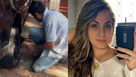 Suspeito de matar universitária Mariana Bazza, de Bariri, ajudou a jovem a trocar o pneu — Foto: TV TEM/Arquivo Pessoal