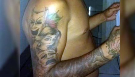 Homens presos tinham tatuagens pelo corpo alusivos a crimes diversos. Foto: DIVULGAÇÃO