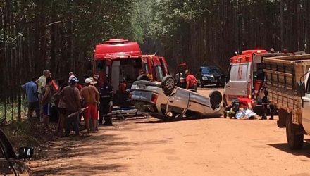 Motorista morreu após capotar em estrada municipal de Bauru — Foto: Jovem Pan News/ Divulgação.