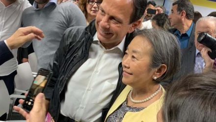 Prefeita Tamiko Inoue com o governador João Dória. Foto: DIVULGAÇÃO