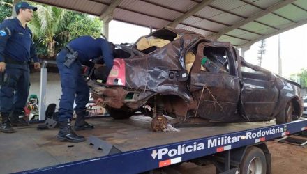 Traficante morre e adolescente fica ferido após perseguição policial na MS-164, em Maracaju. — Foto: Polícia Rodoviária Estadual/Divulgação.