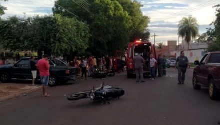 Comerciante pilotava moto Yamaha Factor, na cor preta e sofreu apenas escoriações leves no cotovelo direito. Foto: MANOEL MESSIAS/Agência