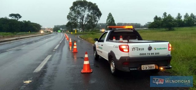 Concessionária da Rodovia está no local, zelando para que não ocorra outros acidentes. Foto: MANOEL MESSIAS/Agência
