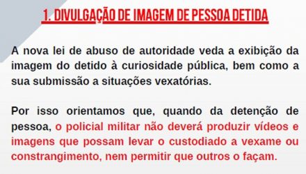 PM do Espírito Santo faz cartilha 'lembrando' policiais de usar a identificação profissional e para não divulgarem imagens de pressos — Foto: Reprodução