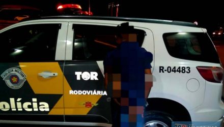 A Polícia Militar Rodoviária prendeu  J. J. S., de 26 anos, acusado de latrocínio em Mirandópolis. Foto: DIVULGAÇÃO