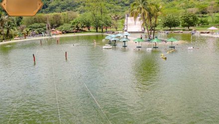 Tirolesa é uma das atrações em hotel fazenda de Sidrolândia (MS), onde acidente aconteceu — Foto: Redes Sociais/Reprodução.