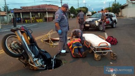 Acidente aconteceu na Av. Rio Grande do Sul, cruzamento com a rua Floriano Peixoto (ao fundo), divisa de dois bairros. Foto: MANOEL MESSIAS/Agência