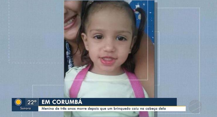 Estela morreu após acidente no parquinho que brincava — Foto: Reprodução/TV Morena.