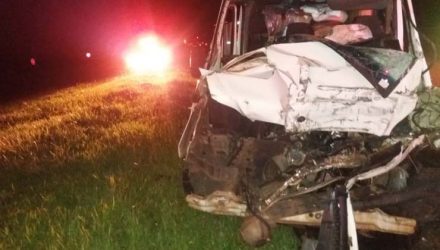 Motorista morreu após colisão com caminhão em Avaré (SP) — Foto: Corpo de Bombeiros/Divulgação.