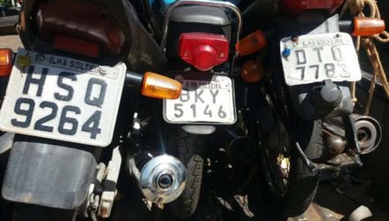 As três motos recuperadas foram devolvidas ao pátio de apreensões. FOTO: DIVULGAÇÃO/PM