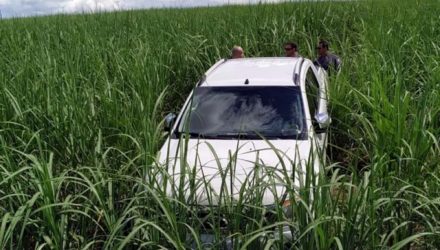 Veículo Ford Ranger foi levado por bandidos em tentativa de latrocínio na cidade de Guzolândia. Foto: DIVULGAÇÃO/PM