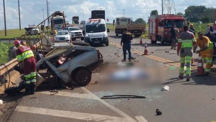 Acidente na BR-163 provocou a morte de uma pessoa na tarde desta terça-feira — Foto: Redes Sociais/Divulgação.