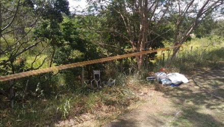 Corpo foi encontrado nas proximidades do Balneário da Amizade, em Presidente Prudente, neste sábado (28) — Foto: Kawanny Barros/TV Fronteira.