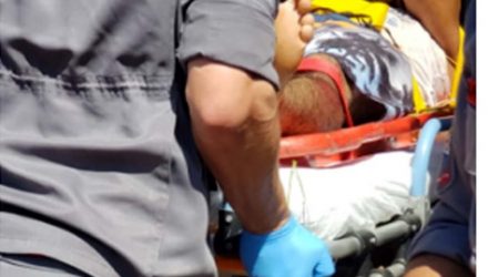 Operário da usina sucro alcooleira sofreu escoriações pelo corpo e uma contusão na perna, felizmente sem muita gravidade. Foto: Vavá Fattori