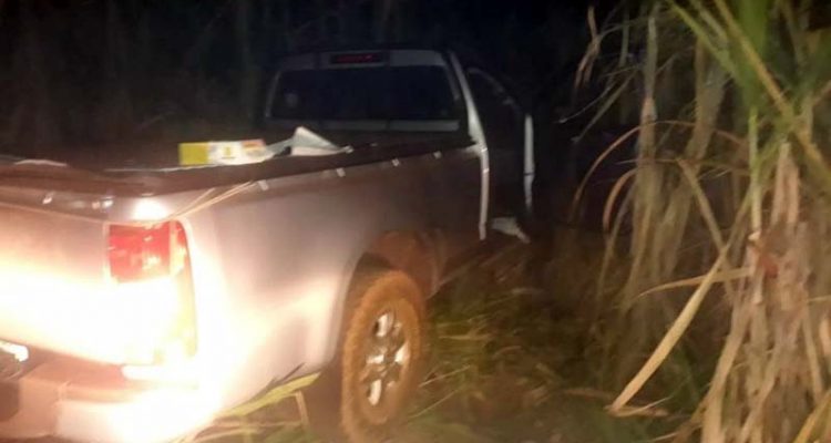 Corpo foi encontrado em caminhonete abandonada em canavial (Foto: Divulgação)